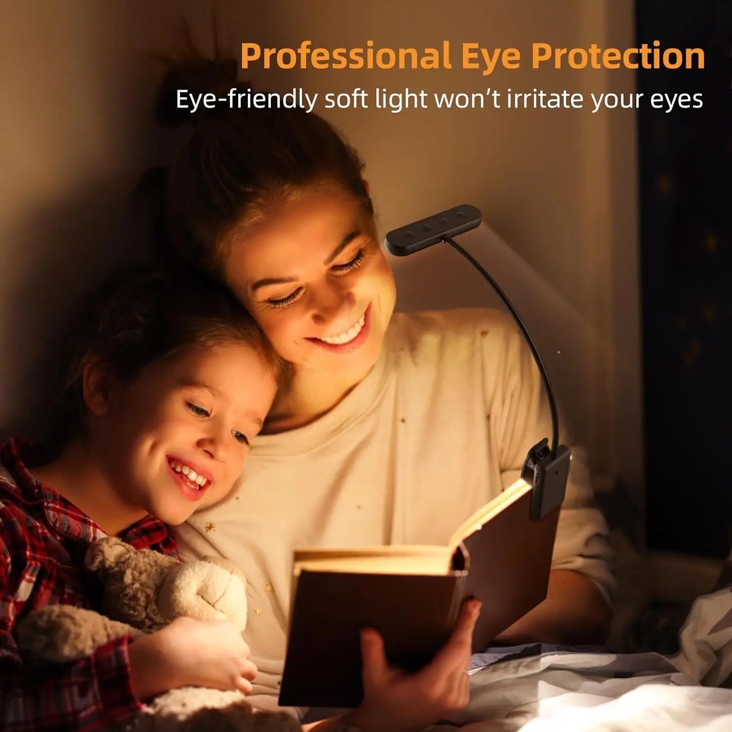 Led Book Light USB Rechargeable Reading Light Warm Cool White Daylight Portable Flexible Easy Clip Night Reading Lamp