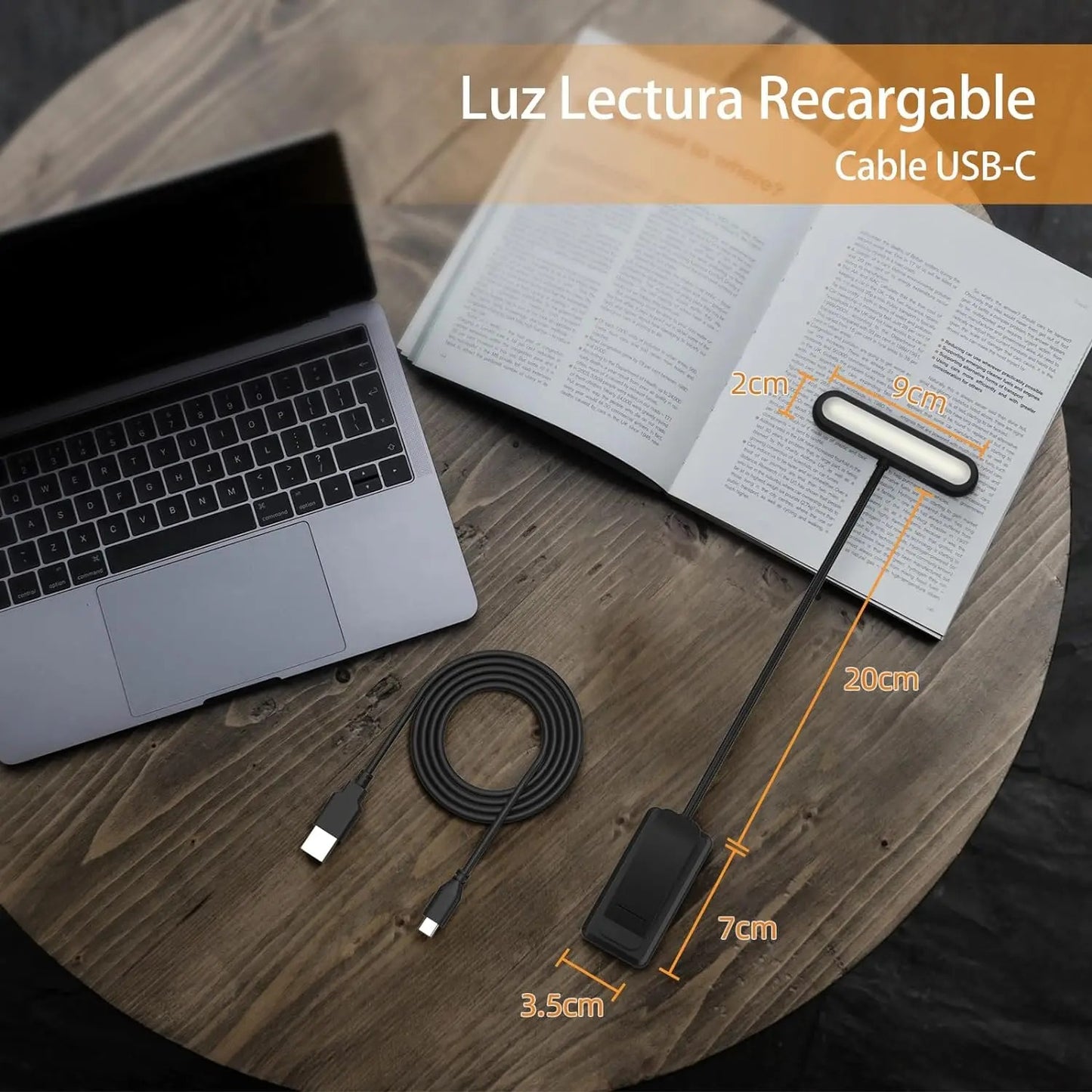 Led Book Light USB Rechargeable Reading Light Warm Cool White Daylight Portable Flexible Easy Clip Night Reading Lamp